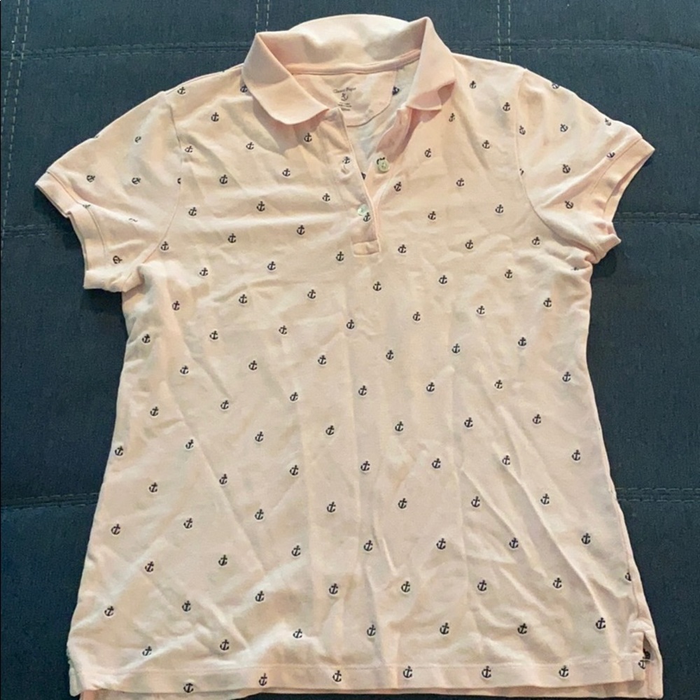 Women’s Anchor Print Collard Shirt